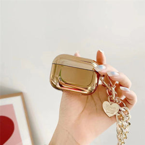 Gold Plating Heart Chain Wireless Headphone Cover - Stereotech