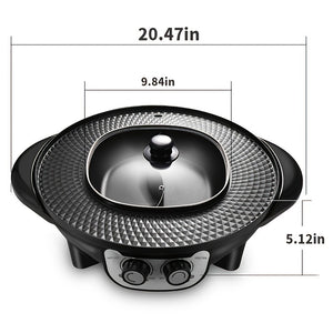 Electric BBQ Grill and Hot Pot - Smokeless, Separable, and Perfect for Home Cooking