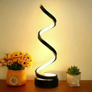 1pc Spiral Table Lamp, For Bedroom Office Nightstand Bookshelf Living Room Home Decor - Stereotech