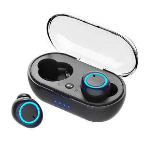 Y50 Bluetooth-Compatible Earphone 5.0 TWS Wireless Headphons Earphones Earbuds Stereo Gaming Headset with Charging Box for Phone