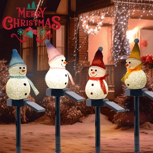 Solar Outdoor Decor Light Christmas Snowman Decoration Stake light