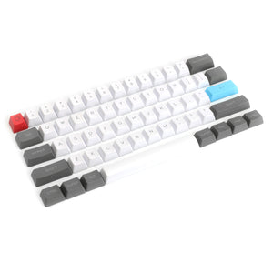 61 Keys White&Grey Keycap Set OEM Profile PBT Thick ANSI Layout Keycaps for 60% Mechanical Keyboard - Stereotech