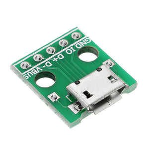 10pcs Micro USB To Dip Female Socket B Type Microphone 5P Patch To Dip With Soldering Adapter Board - Stereotech