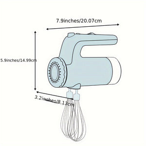 Hand Mixer,, Electric Mixer,, Mixer Electric Handheld, 5-speed;TURBO Function, Storage Base 1pc;6pcs 304 Stainless Steel Stirrers