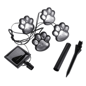 Solar Power LED Dog Paw Print Light - Stereotech