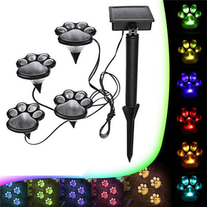 Solar Power LED Dog Paw Print Light - Stereotech