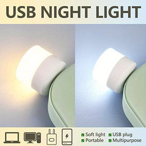 10pcs Mini USB Night Light Warm White Eye Protection Book Reading Light USB Plug Computer Mobile Power Charging LED Night Lamp