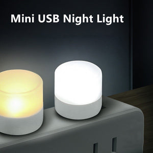 10pcs Mini USB Night Light Warm White Eye Protection Book Reading Light USB Plug Computer Mobile Power Charging LED Night Lamp