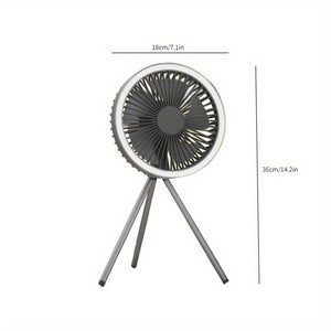 10400mAh Portable Rechargeable Fan: Remote Desk Camping 8-Inch Fan with LED Lantern, 3 Speeds, 3 Lighting Modes, Suitable for Bedroom, Office, Outdoor, and Tent Use