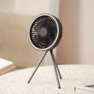 10400mAh Portable Rechargeable Fan: Remote Desk Camping 8-Inch Fan with LED Lantern, 3 Speeds, 3 Lighting Modes, Suitable for Bedroom, Office, Outdoor, and Tent Use