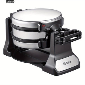 Yabano Belgian Waffle Maker with Double Waffle Plate, Yabano Rotating Waffle Iron with Nonstick Plates, Removable Drip Tray and Cool Touch Handles, Gaufrier Belge, Stainless Steel