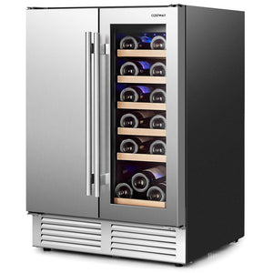 Multigot 2-in-1 Beverage and Wine Cooler Free-standing & Built-in Dual Zones Wine Fridge