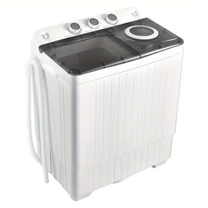 Gymax 26lbs Portable Semi-automatic Twin Tub Washing Machine W/ Drain Pump