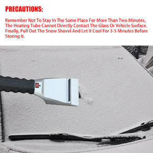 Electric Heated Snow Removal Kit with 3-Speed Temperature Control Heated Handwear - Vehicle-Mounted Snow Shovel Ice Scraper, Multi-Function Deicing Tool, Operates via Car Plug, ≤36V with No Battery Required