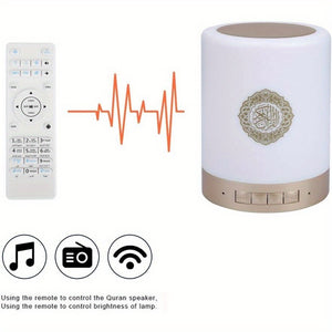 Speaker with Azan Quran Speaker PortableSpeaker with Led Lamp Color Change Wireless Remote ControlQuran Speaker with 8G Tf Card