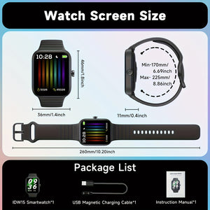 1 PC Smart Watch For Women Men, 1.8" Fitness Tracker With Answer/Make Calls, 100 Sport Modes, Fitness Watch Compatible Android IPhone
