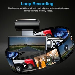 1080P Dual Camera Dash Cam For Cars With IR Night Vision, Loop Recording, And Wide Angle Lens - 3.16 Inch IPS Screen