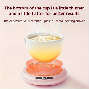 USB Heating Coaster, Constant Temperature Coaster, Heater, Office Smart Beverage Heater, Suitable For Most Cups. Outdoor Camping Picnic Kitchen Etc Autumn And Winter Essential, 3 Temperature Adjustment