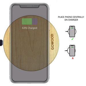 15W Fast Charge Maple Wood Wireless Charger - Stereotech