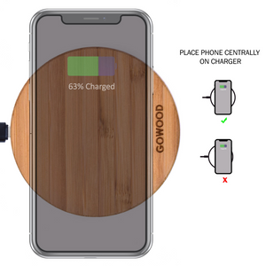 15W Fast Charge Bamboo Wood Wireless Charger - Stereotech