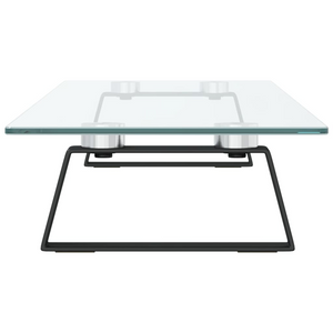 vidaXL Monitor Stand Black 80x20x8 cm Tempered Glass and Metal - Stereotech