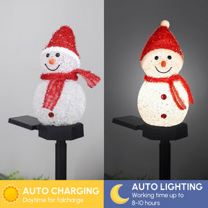 Solar Outdoor Decor Light Christmas Snowman Decoration Stake light