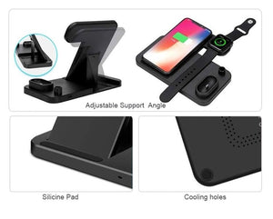 10W 4 In 1 Fast Wireless Charging Station - Stereotech