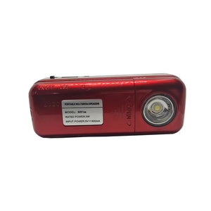 B-851SS with Strong LED Flashlight Portable FM Radio Speaker USB TF Player Support Two Rechargeable 18650 Battery