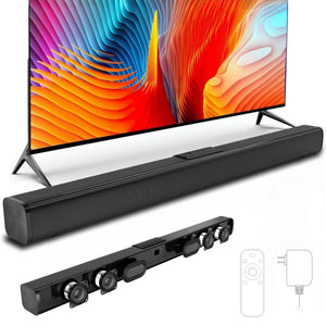 Sound Bars for TV, 30" Soundbar with Subwoofer, Wireless Bluetooth 5.0 Sound Bar, 3D Surround Sound Wall Mountable TV Speakers for Home Theater, Remote Control, Black