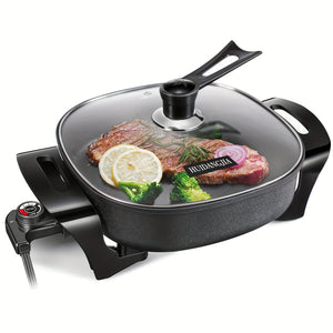 Upgrade Your Kitchen With This Premium Electric Skillet - Non Stick, Glass Lid & 1360 Watts