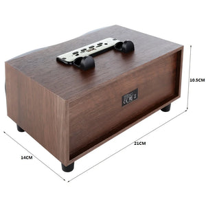 Wooden Wireless Bluetooth Speaker Subwoofer Stero Desktop Speakers Support FM Radio AUX U-Disk MP3 Caixa De Som with MIC