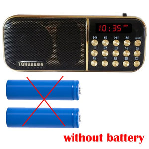 B-851SS with Strong LED Flashlight Portable FM Radio Speaker USB TF Player Support Two Rechargeable 18650 Battery