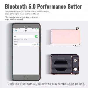 DW01 Audio Mobile Phone Portable Rechargeable Mini Retro Bluetooth Speaker Radio Cute Outdoor Mini Speakers Travel Music Player