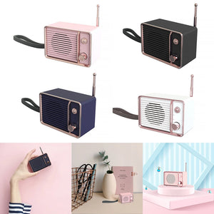 DW01 Audio Mobile Phone Portable Rechargeable Mini Retro Bluetooth Speaker Radio Cute Outdoor Mini Speakers Travel Music Player