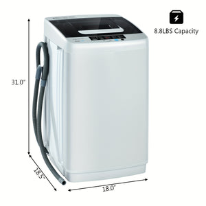 Full-Automatic Washing Machine Portable Compact Laundry Washer Spin 8.8 Lbs