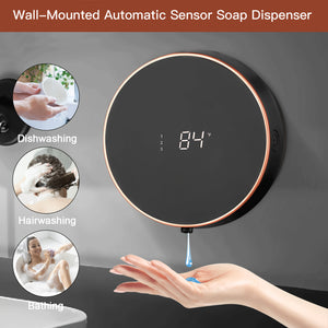 Automatic Soap Dispenser Hand Free Wall Mount Rechargeable Liquid Soap Dispenser Touchless Soap Dispenser Smart Electric Wall Auto Dish Soap Dispenser for Bathroom, Kitchen, Commercia