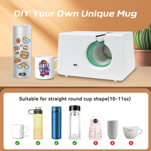 Automatic Mug Heat Press Machine DIY 10-11OZ Sublimation Mug Projects Pressure Tumbler Heat Press For DIY Presents Gifts White - Stereotech