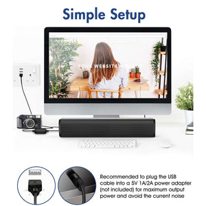 Desktop PC Portable Soundbar Speaker - Stereotech