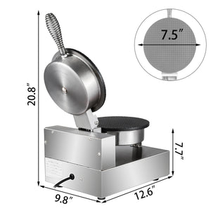 VEVOR Commercial Electric Ice Cream Waffle Cone Maker Nonstick Egg Roll Waffle Cones Bowls Maker waffle iron cone machine - Stereotech