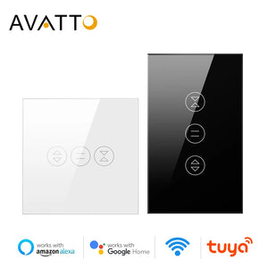 AVATTO Tuya WiFi Curtain Switch for Electric Motorized Roller Shutter, Blinds EU/US Switch, Smart Home for Google Home, Alexa - Stereotech