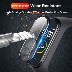 3D Protective Glass for Xiaomi mi band 4 5 glass film for Mi band5 Smart Watchband 6 5 Soft Screen Protector Film For mi band 6