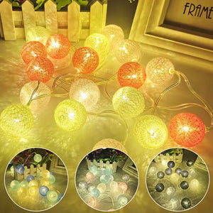 2.2M LED Cotton Ball Garland Lights String Christmas Lights Outdoor Holiday Wedding Party Baby Bed Fairy Lights Decorations