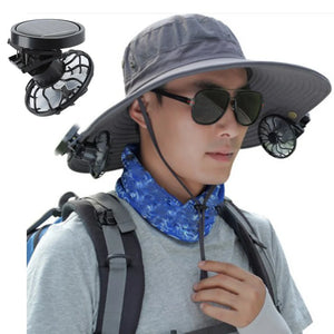 Handsfree Clip-on Hat Solar Fan For Summer Fishing Sun Energy Power Fans