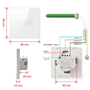 AVATTO Tuya WiFi Curtain Switch for Electric Motorized Roller Shutter, Blinds EU/US Switch, Smart Home for Google Home, Alexa - Stereotech