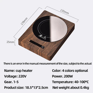 200W Cup Heater Mug Warmer 100°C Hot Tea Maker 5 Gear Warmer Coaster Electric Hot Plate Heating Pad Coffee Milk Tea 110V/220V