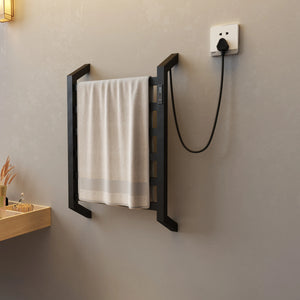 towel warmer electric for bathroom without drilling, electric towel rack stainless steel, heated towel rack for bathroom - Stereotech