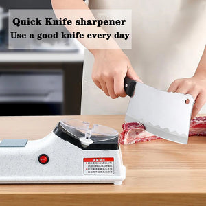 USB Electric Knife Sharpener Adjustable For Kitchen Knives Tool Knife Scissor Sharpening White medium and fine grinding blade - Stereotech