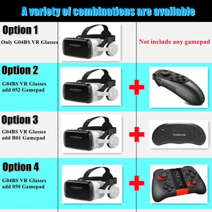 Wireless Virtual Reality Glasses IMAX Huge Screen 3D Glasses Google Cardboard Box VR Headset for 4.7-7.2" Phone,Support Gamepad