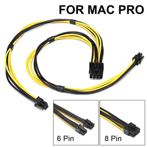 Video Card Graphics Card 18AWG Dual Mini 6 Pin to 8 Pin Male PCI-E Power Cord For Mac Pro 37cm Length