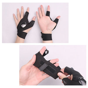 Novelty LED Flashlight LED Glove light Finger light Battery included Used for night fishing, camping, repairs,Adventure,etc.